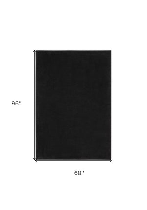 5' X 8' Black Power Loom Area Rug