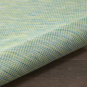 10' X 14' Blue And Green Indoor Outdoor Area Rug
