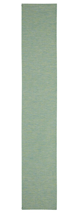 10' Blue and Green Power Loom Indoor Outdoor Runner Rug