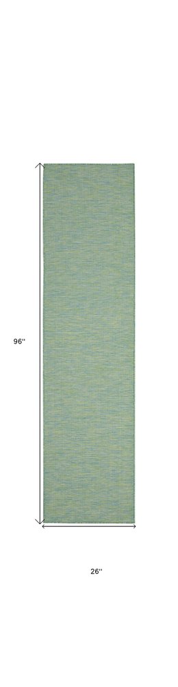 8' Blue Power Loom Runner Rug