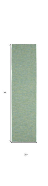 8' Blue Power Loom Runner Rug