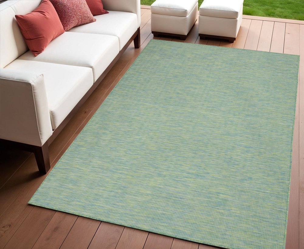 4' X 6' Blue Indoor Outdoor Area Rug