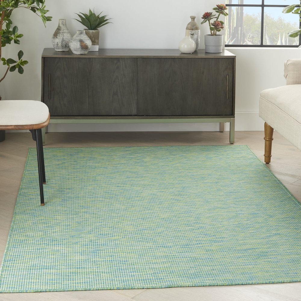 4' X 6' Blue Indoor Outdoor Area Rug