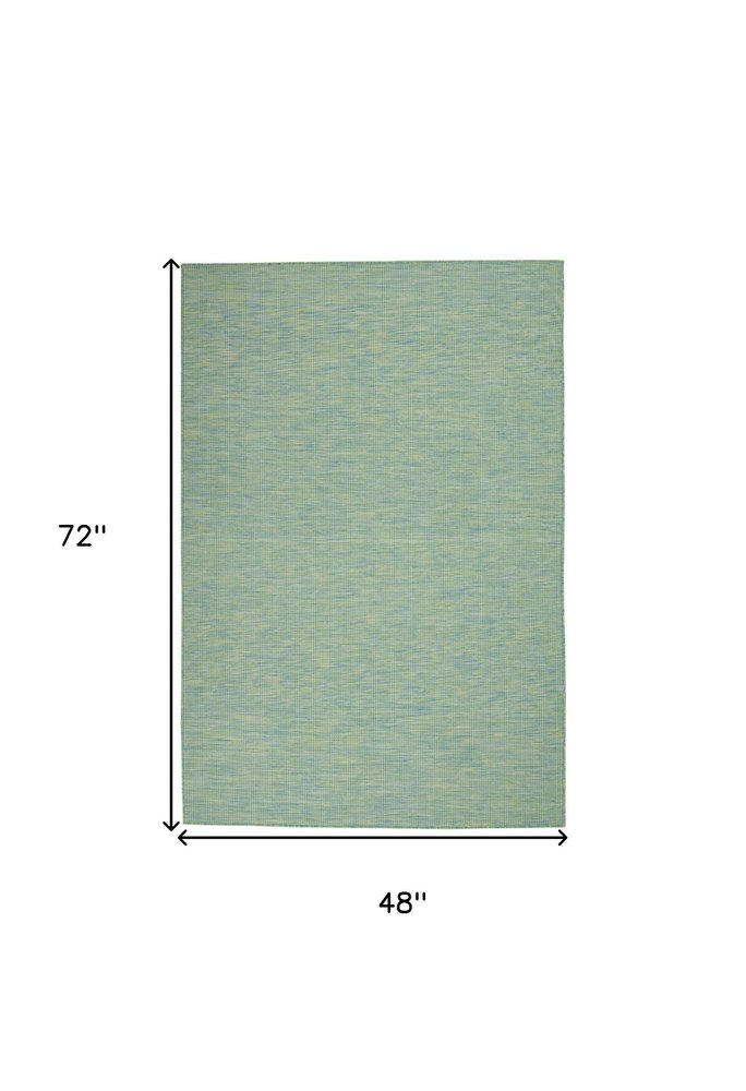4' X 6' Blue Indoor Outdoor Area Rug