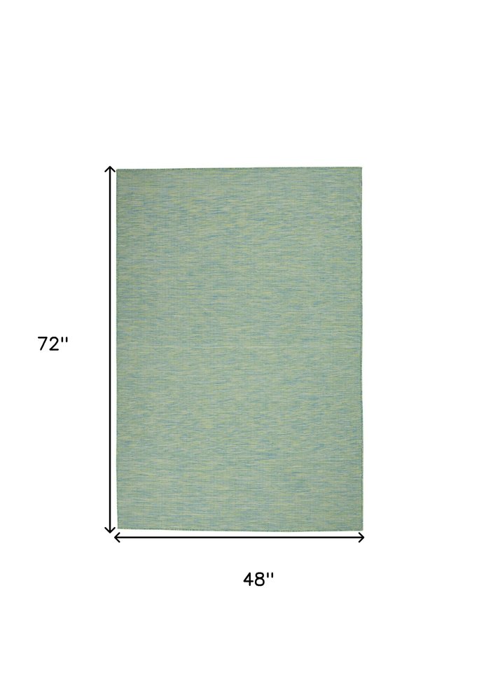 4' X 6' Blue Indoor Outdoor Area Rug