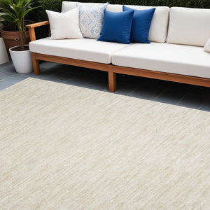 8' X 11' Beige And Ivory Indoor Outdoor Area Rug