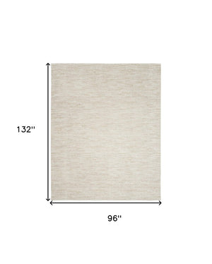 8' X 11' Beige And Ivory Indoor Outdoor Area Rug