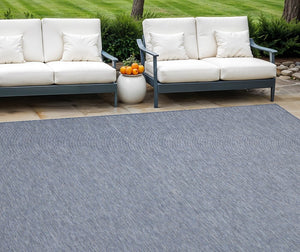 9' X 12' Navy Blue Indoor Outdoor Area Rug