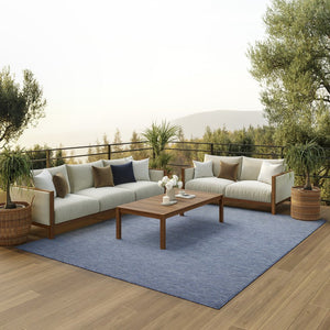 9' X 12' Navy Blue Indoor Outdoor Area Rug
