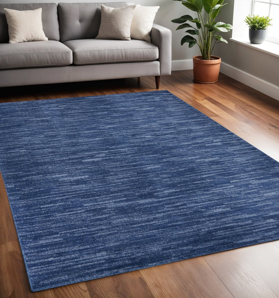 5' X 8' Navy Blue Power Loom Area Rug