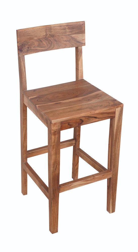 30" Brown Solid Wood Bar Height Bar Chair