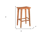 32" Brown Solid Wood Backless Counter Height Bar Chair