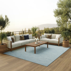 8' X 10' Aqua Indoor Outdoor Area Rug