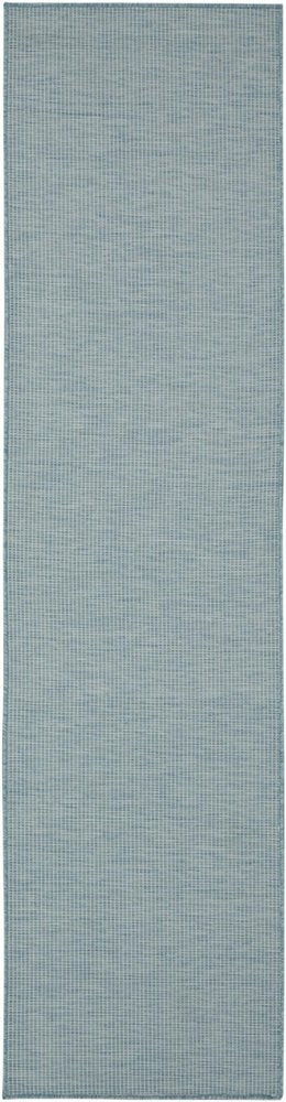 8' Aqua Power Loom Runner Rug