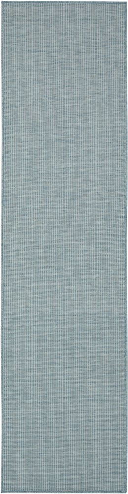 8' Aqua Power Loom Runner Rug