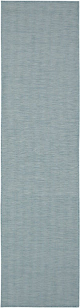 8' Aqua Power Loom Runner Rug
