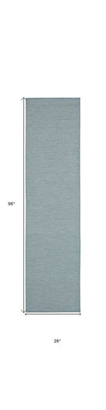 8' Aqua Power Loom Runner Rug