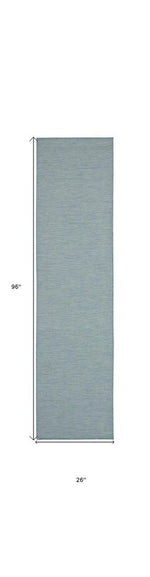 8' Aqua Power Loom Runner Rug