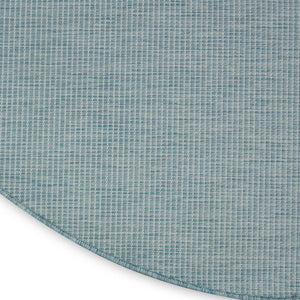 8' Aqua Round Power Loom Area Rug
