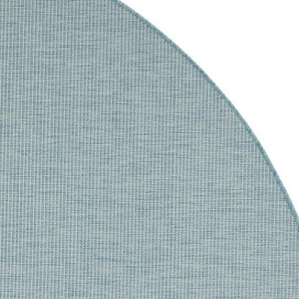 8' Aqua Round Power Loom Area Rug