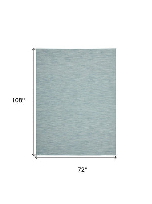 6' X 9' Aqua Indoor Outdoor Area Rug
