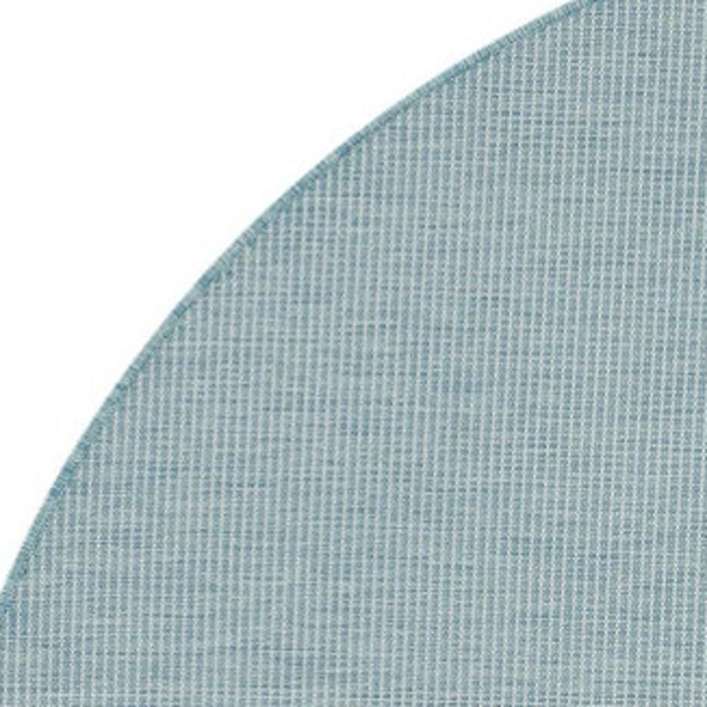 6' Aqua Round Power Loom Area Rug