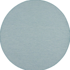 6' Aqua Round Power Loom Area Rug