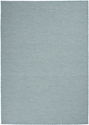 5' X 7' Aqua Indoor Outdoor Area Rug