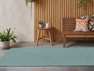 12' Aqua Power Loom Runner Rug