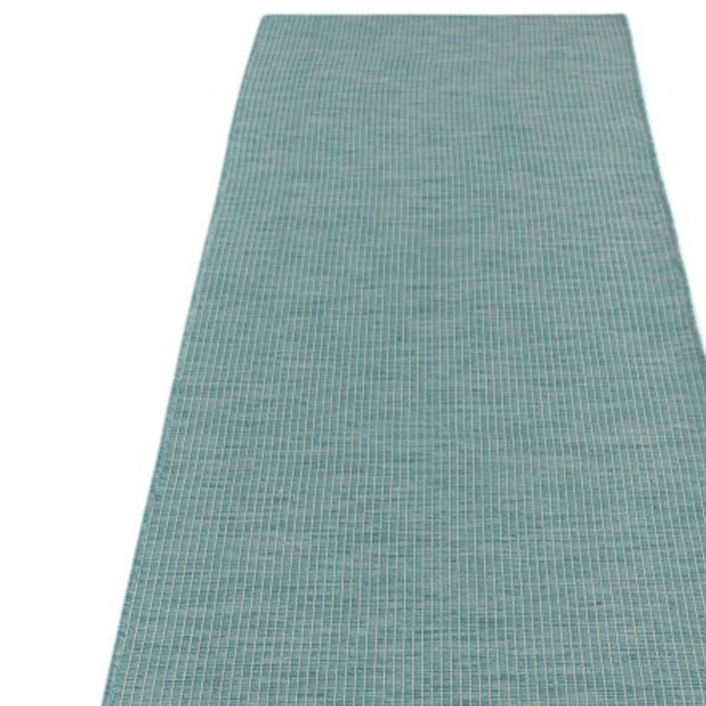 12' Aqua Power Loom Runner Rug