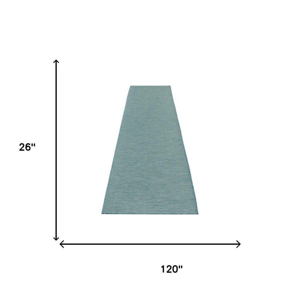10' Aqua Power Loom Runner Rug