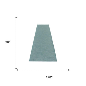 10' Aqua Power Loom Runner Rug