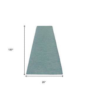 10' Aqua Power Loom Runner Rug