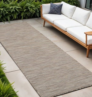8' Beige Power Loom Runner Rug