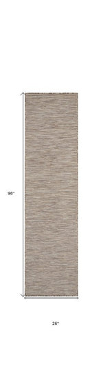 8' Beige Power Loom Runner Rug
