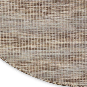 6' Beige Round Power Loom Area Rug