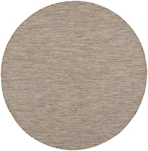 6' Beige Round Power Loom Area Rug