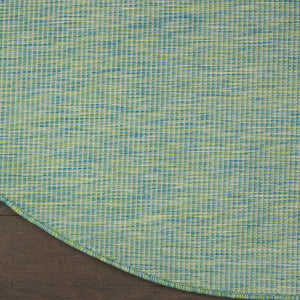 8' Blue Round Indoor Outdoor Area Rug