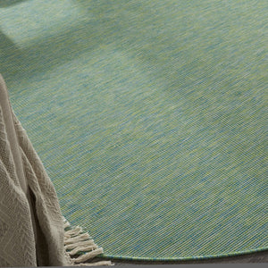 8' Blue Round Indoor Outdoor Area Rug