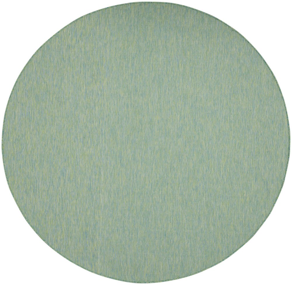 8' Blue Round Indoor Outdoor Area Rug