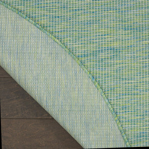 8' Blue Round Indoor Outdoor Area Rug