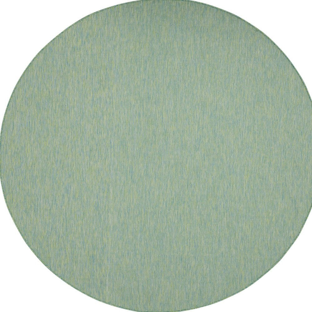 8' Blue Round Indoor Outdoor Area Rug