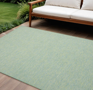 6' X 9' Blue and Green Indoor Outdoor Area Rug