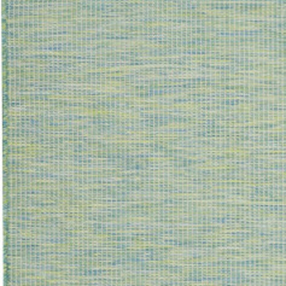 6' X 9' Blue and Green Indoor Outdoor Area Rug