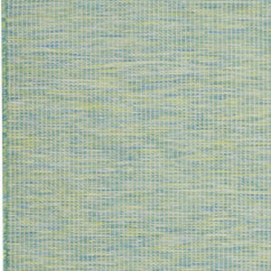 6' X 9' Blue and Green Indoor Outdoor Area Rug