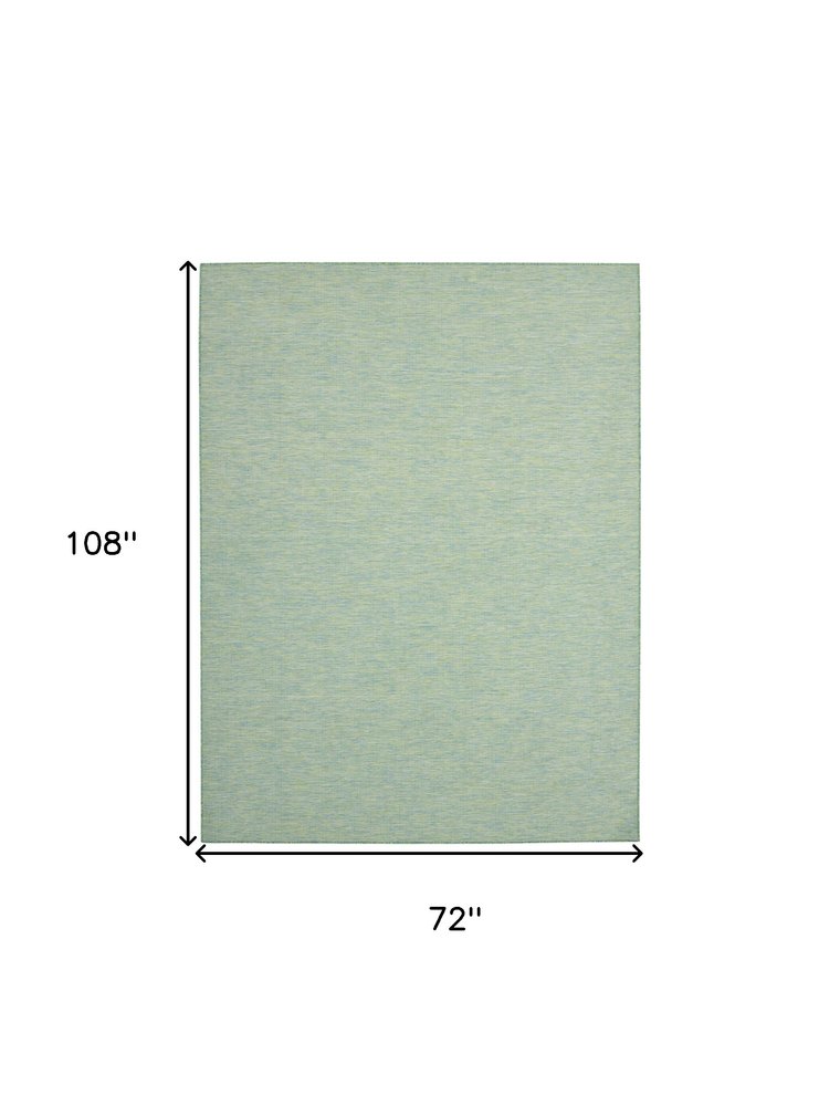 6' X 9' Blue and Green Indoor Outdoor Area Rug
