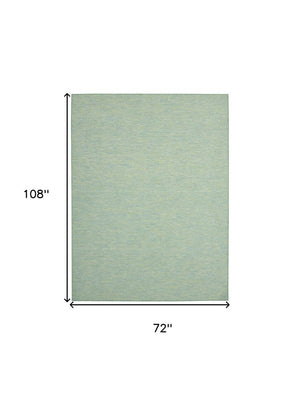 6' X 9' Blue and Green Indoor Outdoor Area Rug