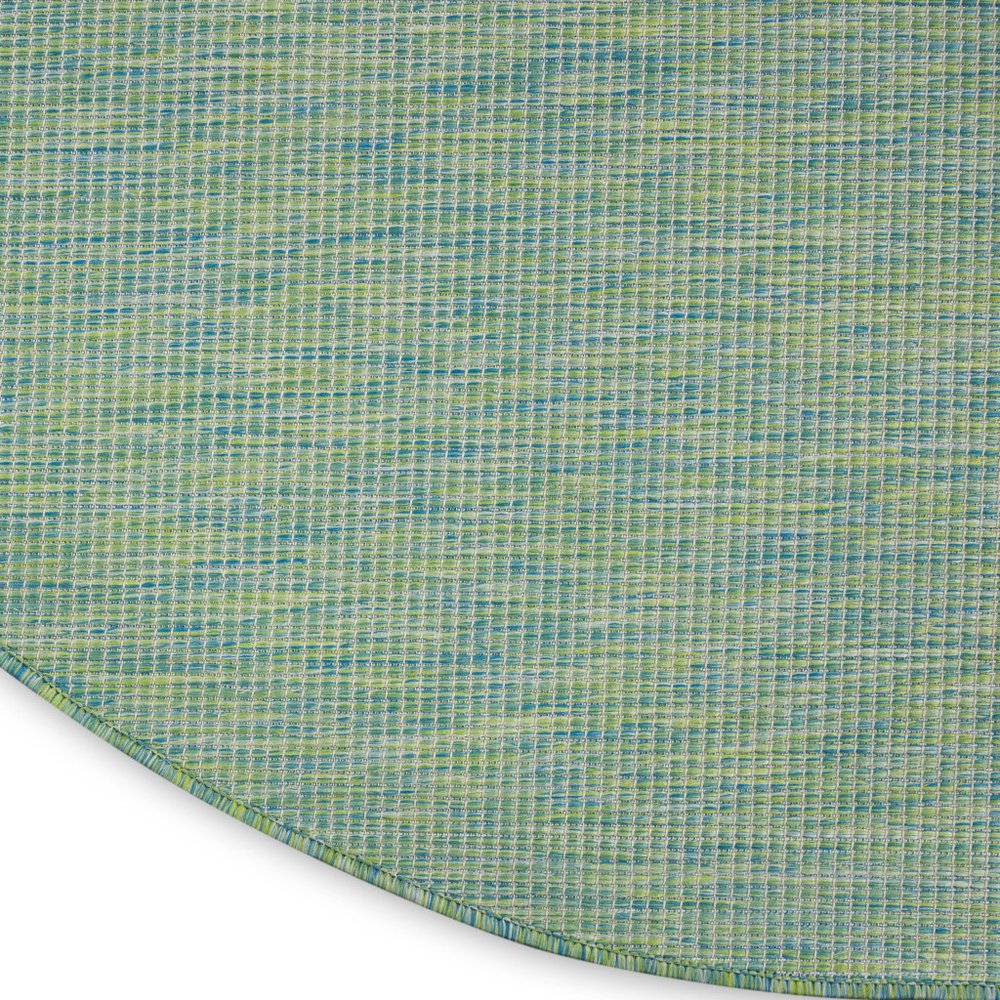6' Blue Round Power Loom Area Rug