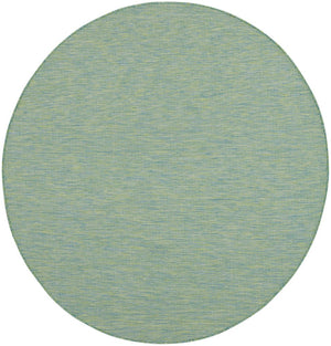 6' Blue Round Power Loom Area Rug