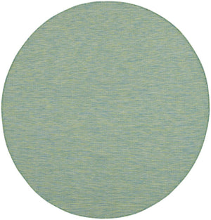 6' Blue Round Power Loom Area Rug